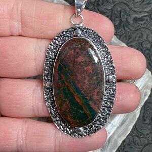 Heliotrope Bloodstone Pendant Stone Crystal Jewelry